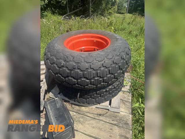 Lot 30-10544 - Kabota tires and rims, one has air in it and one doesn’t