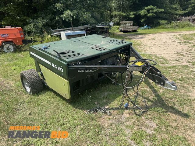 Lot 30-54603 - Cushman GA-60 Pull Type Aerator, 208.8 metered hours.  It had a broken arm that moves the tines up a...