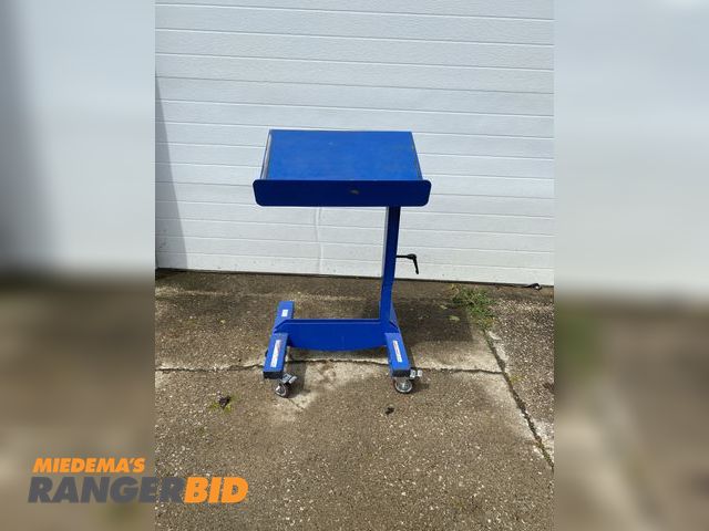 Lot 30-84MVTW - Vestil WPT-1624 Steel Mobile Tilting Work Table 16 In. x 24 In. 200 Lb. Capacity Blue. Locking Caste...