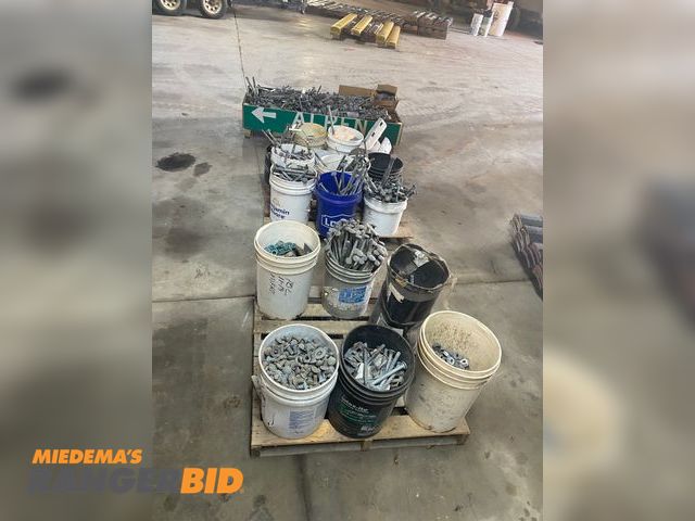 Lot 30-10057 - Pallet Loads of Guardrail Nuts, Bolts, Parts &amp; Pieces 3 pallets of guardrail nuts, bolts, parts and pieces. Most items if not all are galvanized...