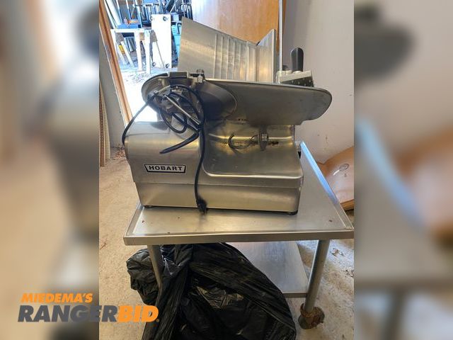 Lot 30-10317 - 1 Hobart 1712E Stainless Steel Slicer Hobart Food Slicer with attachments 1/2 HP