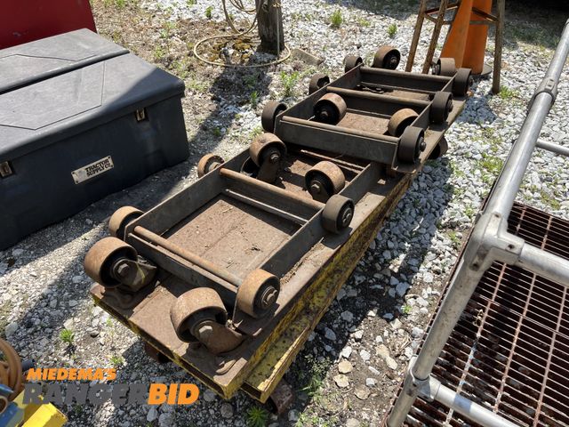 Lot 30-1047 - (2) Studebaker 18 wheel dollies and a set of 6 wheel dollies for heavy moving.