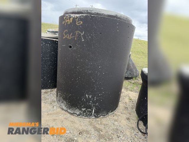 Lot 30-5856 - (2) approx. 64.5" tall concrete manhole tubes with 4' diameter entry and steps.