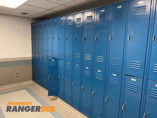 Lot 30-3350 - Shelving Inc Lockers Lot includes all the lockers pictured. Municipality owned. Buyer is responsible for removal.