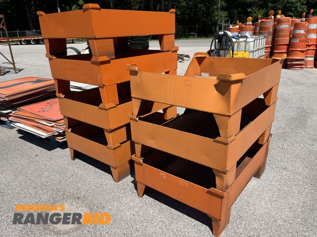 Lot 30-4362 - Heavy Duty Stackable Storage Bins see pics Metal Stackable