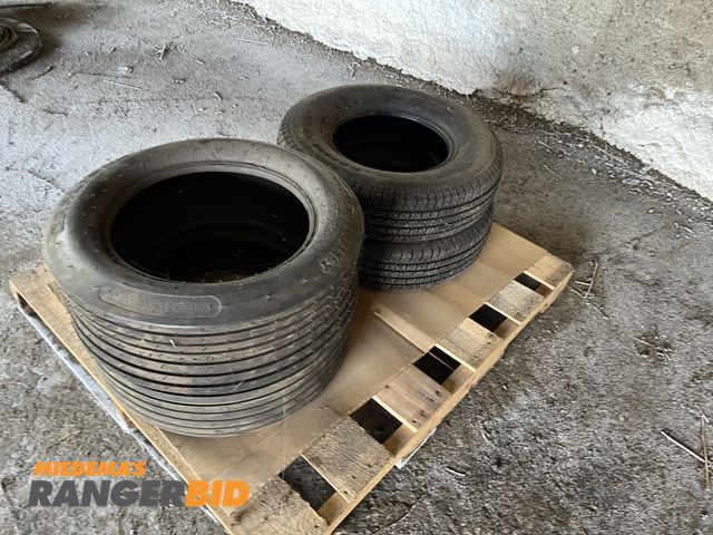 Lot 30-2344 - (4) Tires 2 are  750.15 implement (1 new and 1 used) 2 are ST185/80R13 Trailer tires (both new)