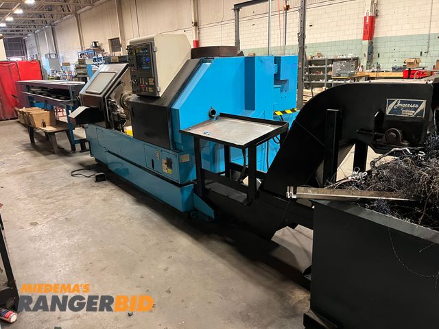 Lot 30-2417 - Mazak Quick Turn 28N CNC Lathe Mazak model Quick Turn 28N CNC lathe, Mazatrol T-32-2 control, collet chuck, steady rest,...