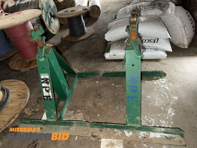 Lot 30-5728 - Set of (2) Greenlee, model 683, screw type reel stands (25 lb. capacity each stand).