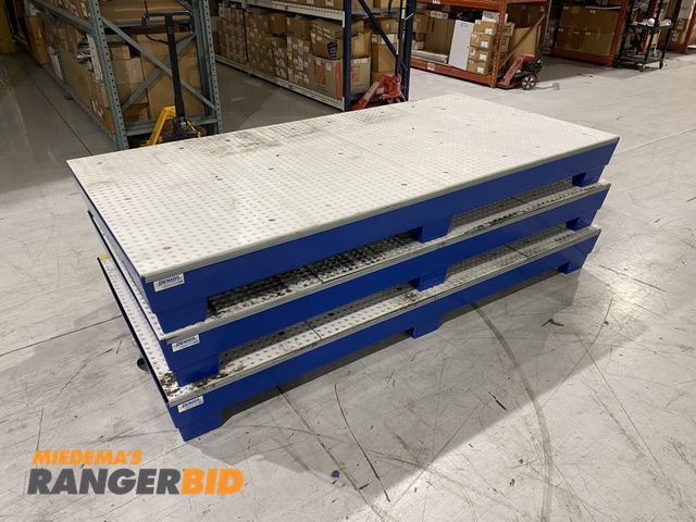 Lot 30-21 - LOT OF 3 DENIOS classic-line 8 FBC Spill Containment Trays, Steel Pallets 96"L x 48"W x 10"H,  2455x...