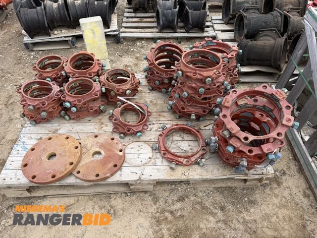 Lot 30-5815 - Lot including approx. (22) 6" diameter, (26) 8" diameter retainer joint wedge restraints for PVC, an...
