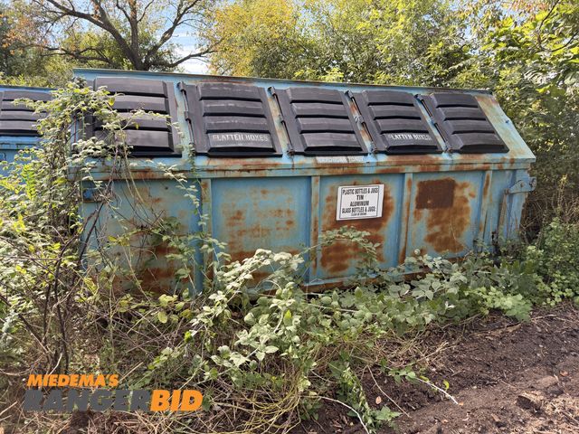 Lot 30-3613 - Leland Recycling roll off dumpster 80" tall x 94" x 16' Metal