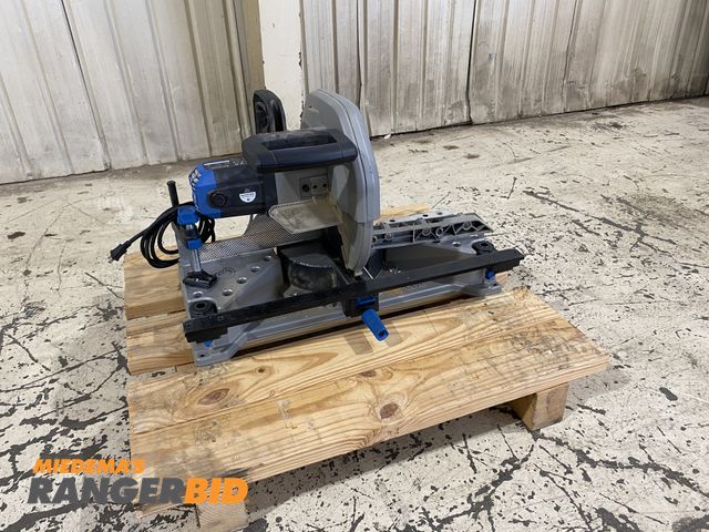 Lot 30-249MVEW - Evolution Miter Cut Saw S355 MCS 14" Metal Cutting Mitering Chop Saw. Crack in aluminum fence as see...