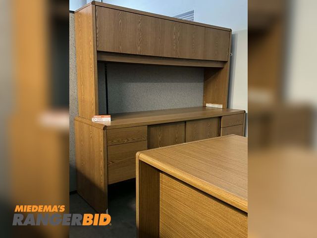 Lot 30-2685 - Wooden desk and credenza
