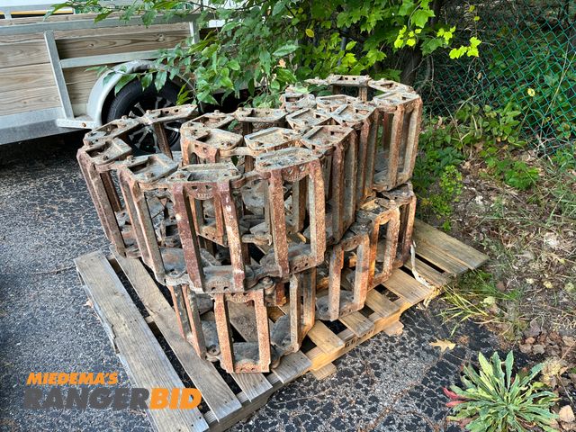 Lot 30-3449 - 2 Skid steer metal tracks came off John deere 326E
Seller will load