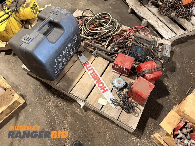 Lot 30-3869 - Pallet of Battery Chargers, Jumper Cables, and more.