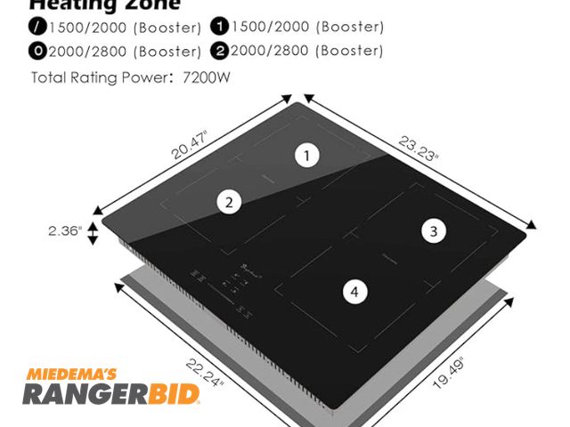 Lot 30-23 - Electric SInglehomie 24 Incxh 4-Burner Induction Cook Top