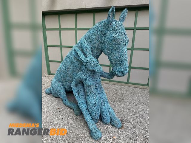 Lot 30-9263 - (1) Sitting horse with girl sculpture (by Sophie Ryder)