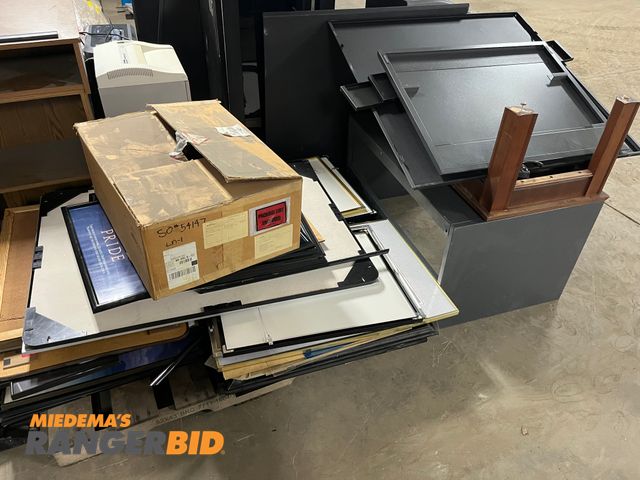 Lot 30-546 - Lot includes (2) podiums, bench, inspirational photos, and lighting. (Does not include server cabine...