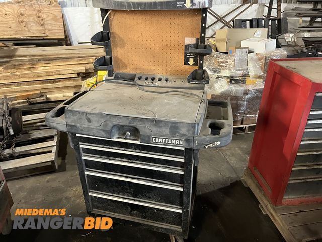 Lot 30-888 - Craftsman Tool box with light, comes with tools in it