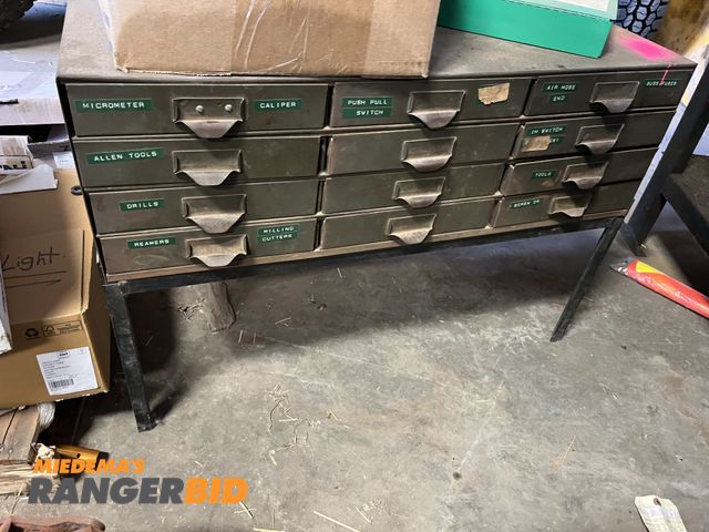 Lot 30-10622 - Metal storage with drawers. Contents not included.