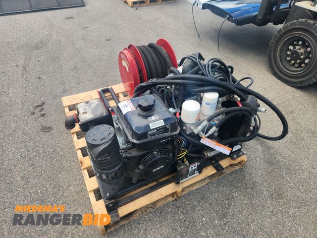 Lot 30-1273 - Gas Powered Kohler Command Pro On Demand Tankless Air Compressor with Hose Reel, runs and operates