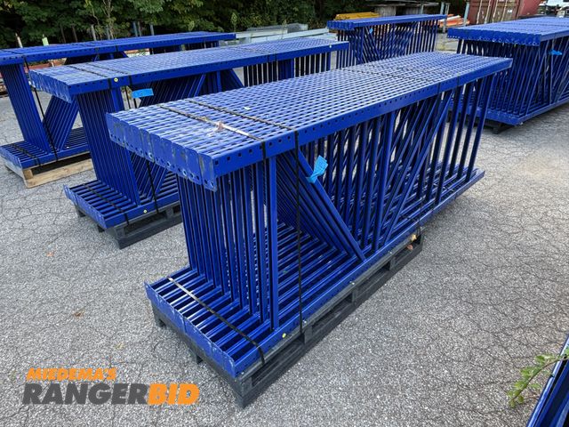 Lot 30-15 - LOT OF (10) Teardrop Pallet Racking Uprights 42" Deep x 10' Height