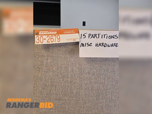 Lot 30-2679 - 15 Fabric 15 Office Partitions and Misc Hardware 15 Office Partitions and Misc Hardware