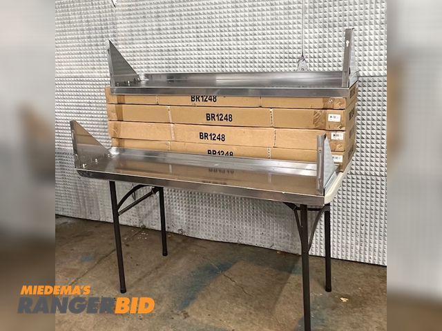 Lot 30-11 - 6 New Sauber BR1248 Stainless Steel Wall Mount Stainless Steel Shelving