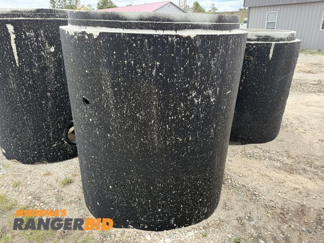 Lot 30-5849 - (2) approx. 63" tall concrete manhole tubes with 4' diameter entry and steps.