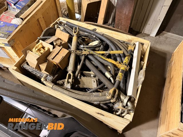 Lot 30-3738 - Pallet of hydraulic lines, tie down binders, and more