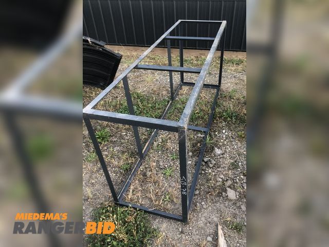 Lot 30-29E - Metal box frame/ cage, approx 84" L x 24" W x 36" H, welded 1/8th angle iron, see photos for specs