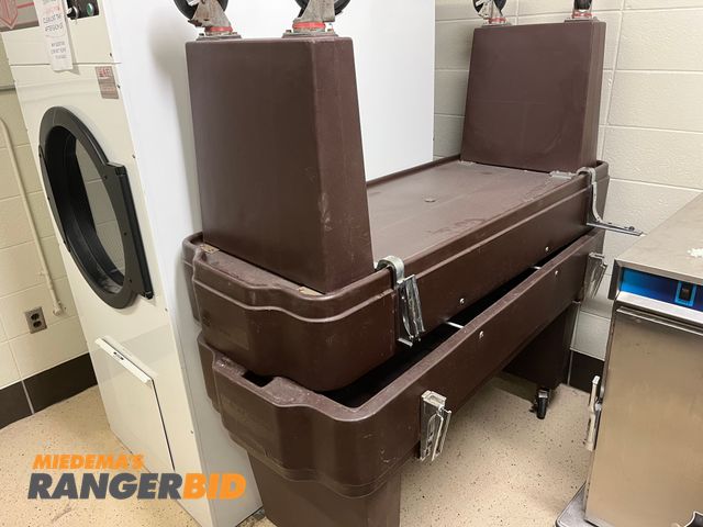 Lot 30-3322 - 2 Cambro Cold Food Serving Unit Cafeteria Serving Equipment  On casters. See pics for dimensions.