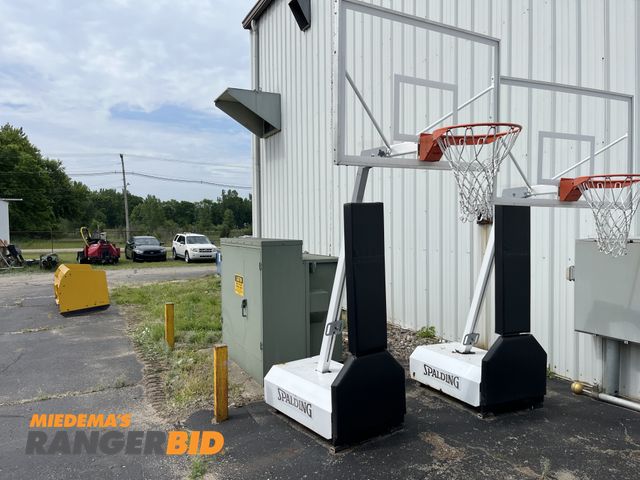 Lot 30-993 - (1)  Spalding Heavy Duty Basket Ball Hoop - Portable, Adjustable On casters. Municipality owned.