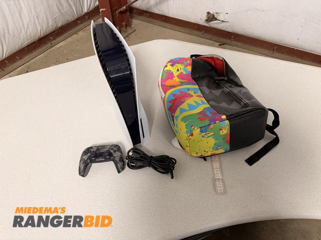 Lot 30-3341 - PlayStation 5 Gaming Console with 1 controller, power cord and backpack.
