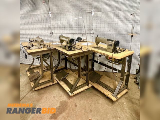 Lot 30-02 - 3 Singer 191D Electric Powered Commercial sewing machines