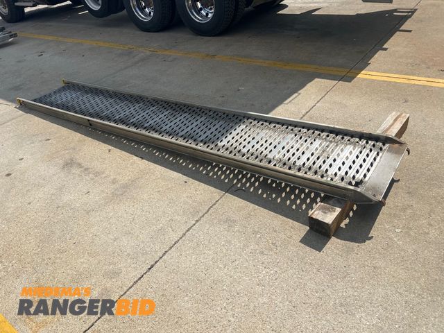 Lot 30-No - All Aluminum Walk Ramp measuring 25" wide X 13'6" long with handles.