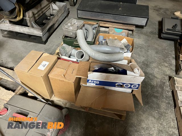 Lot 30-2789 - Pallet of PVC fittings, electric, and other parts.