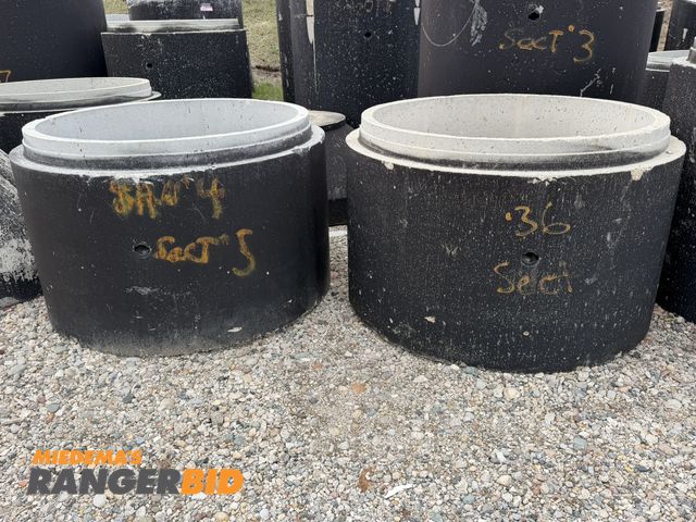 Lot 30-5873 - (2) 32" tall concrete manhole tubes with 4' entry and steps.