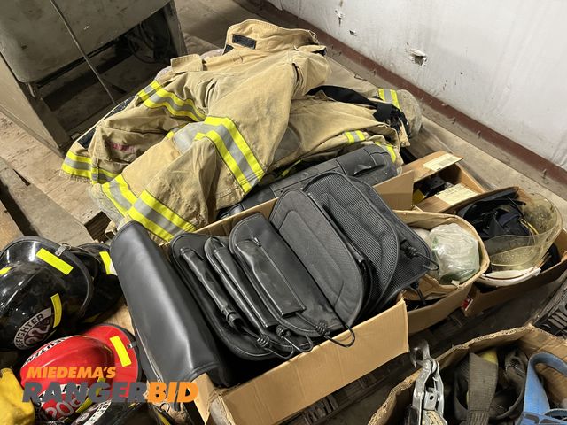 Lot 30-5015 - Pallet of Cushions, Face guards, Fireman coats, and more.