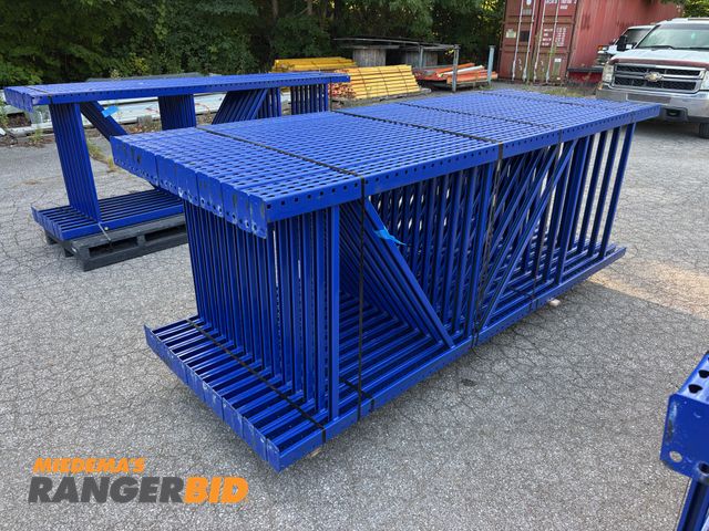 Lot 30-12 - LOT OF (15) Teardrop Pallet Racking Uprights 42" Deep x 10' Height