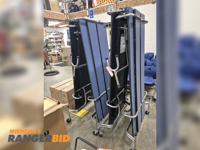 Lot 30-3882 - 2 Tables Lunch Room Fold Up Tables Lunch room tables. Used. As is. Buyer responsible for loading. Ap...