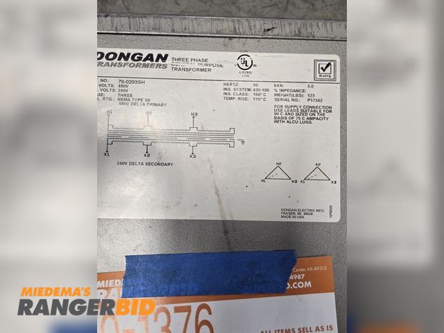 Lot 30-1376 - 3 KVA Transformer