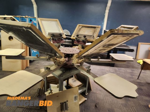 Lot 30-10727 - Antec Legend Screen printing machine (6 shirt press) with Dryer, flash heater and exposure unit