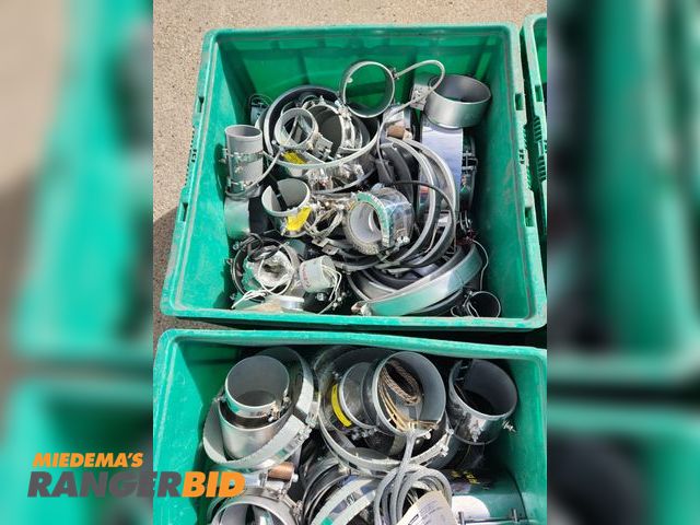 Lot 30-02 - Heater Bands. Large lot of Misc. sized voltage and wattage heater bands.  Qty. is unknown but 6 totes full of various new heater bands.
