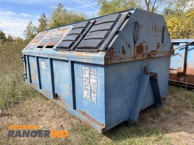 Lot 30-3620 - Leland Recycling roll off dumpster 80" tall x 94" x 16' Metal