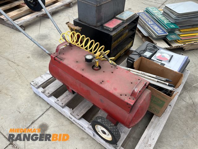 Lot 30-4141 - Lot includes Cummins scanner, Air tank, Organizer (WITH CONTENTS), Hand Tools, and more.
