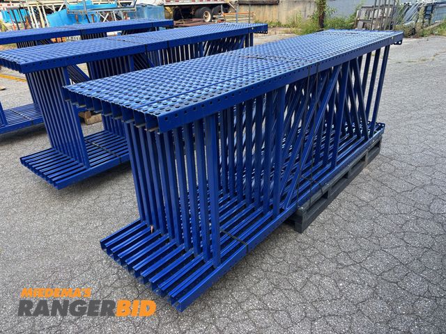Lot 30-16 - LOT OF (10) Teardrop Pallet Racking Uprights 42" Deep x 10' Height