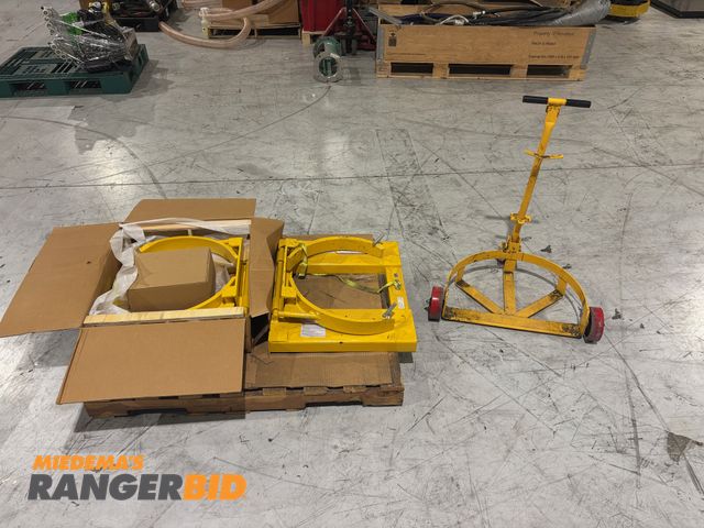 Lot 30-36 - LOT OF (3) Uline Drum Dolly &amp; Barrel Grabbers.  Includes (1) New H-1843, DGS-55-D 55 Gallon Drum...