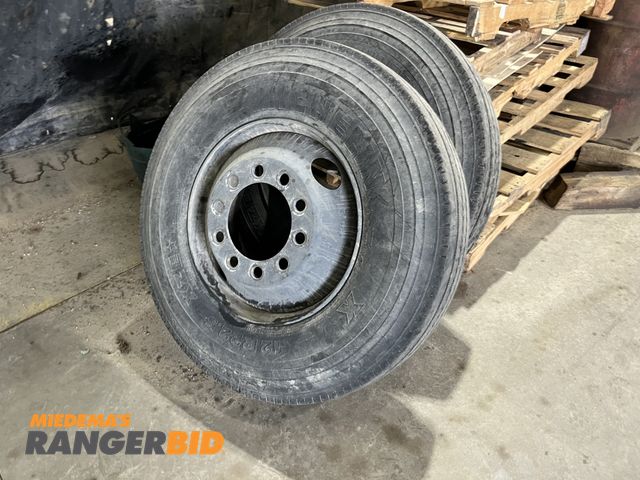 Lot 30-1649 - (2) Michelin 12 R 22.5 Tires with rims