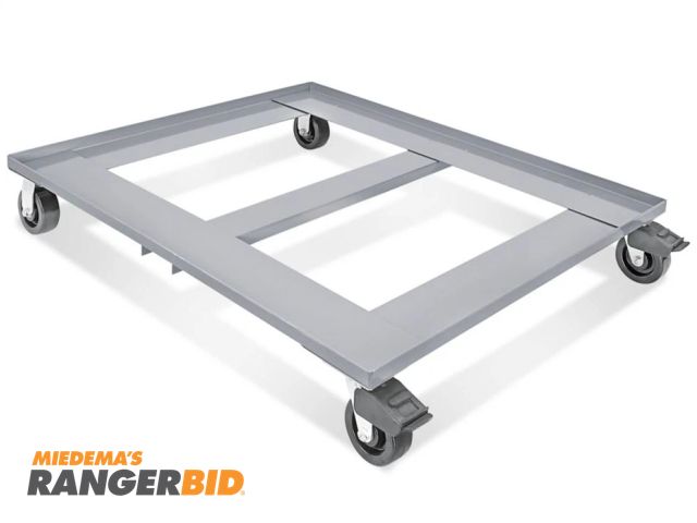 Lot 30-273MV - Lot of 2 New ULINE H-4055F Bulk Container Dolly 48"x40" w/5" Phenolic Casters. Black Container Not I...